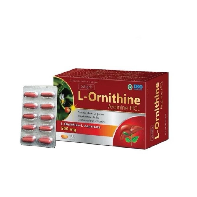 Viên uống bổ gan L-Ornithine Arginine HCL hộp 10 vỉ x 10 viên