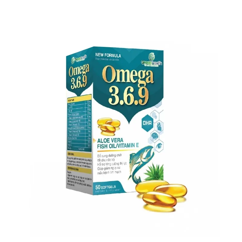 Viên uống bổ mắt, bổ não Omega 3.6.9 (Green Health) hộp 1 lọ 50 viên