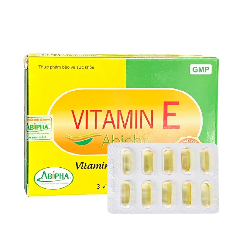 Viên uống đẹp da Vitamin E Abipha hộp 3 vỉ x 10 viên