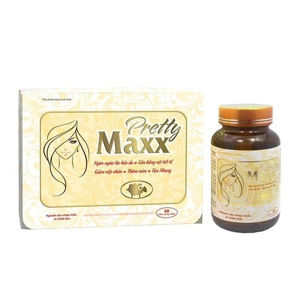 Viên uống đẹp da Pretty Maxx (Tất Thành Pharma) hộp 1 lọ 30 viên