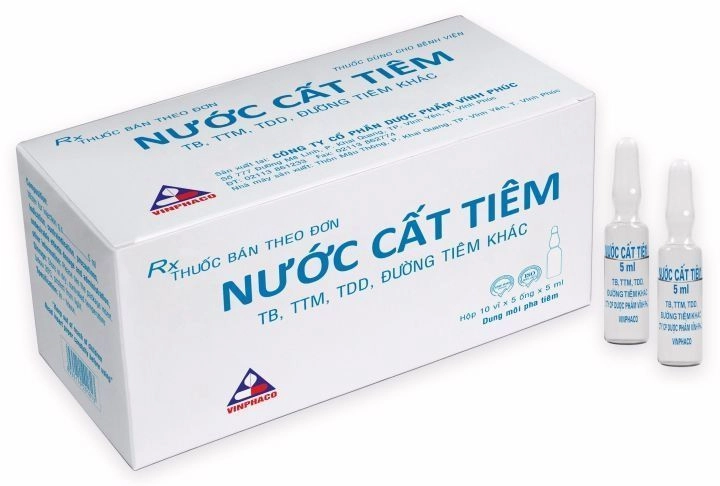 Nước cất pha tiêm 5ml Vĩnh Phúc hộp 10 vỉ x 5 ống