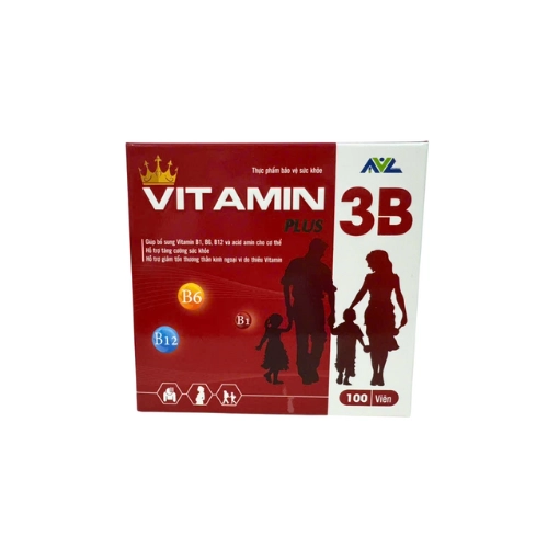 Bổ sung vitamin B, tăng cường đề kháng Vitamin 3B Plus AVC hộp 100 viên