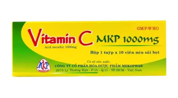 Viên sủi Vitamin C MKP 1000mg (mẫu mới) hộp 1 tuýp 10 viên