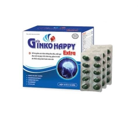 Viên uống hoạt huyết GINKO HAPPY Extra hộp 10 vỉ x 10 viên