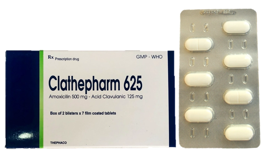 Thuốc kháng sinh Clathepharm 625 hộp 2 vỉ x 7 viên