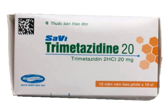 Thuốc điều trị đau thắt ngực Trimetazidine SaVi 20 hộp 10 vỉ x 10 viên