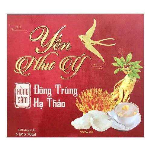 Thực phẩm bổ sung yến sào Hồng sâm Đông trùng hạ thảo Như Ý hộp 6 lọ 70ml