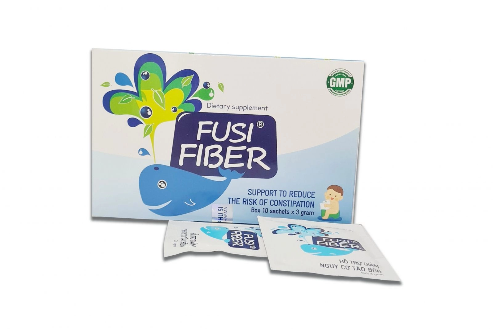 Hỗ trợ giảm nguy cơ táo bón FUSI FIBER hộp 10 gói x 3g