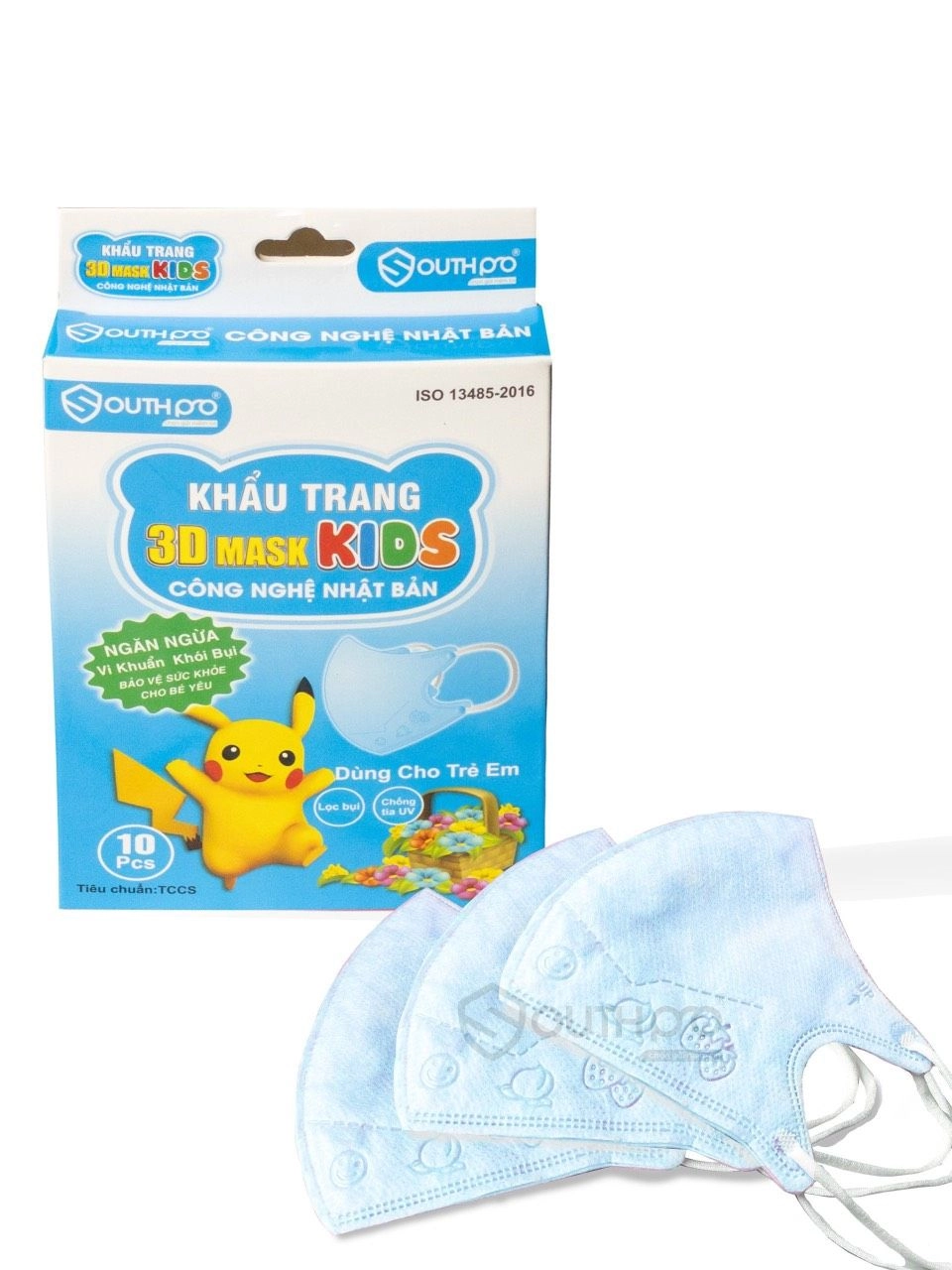 Khẩu trang cho bé 3D Mask Kids SouthPro (xanh dương) hộp 10 cái