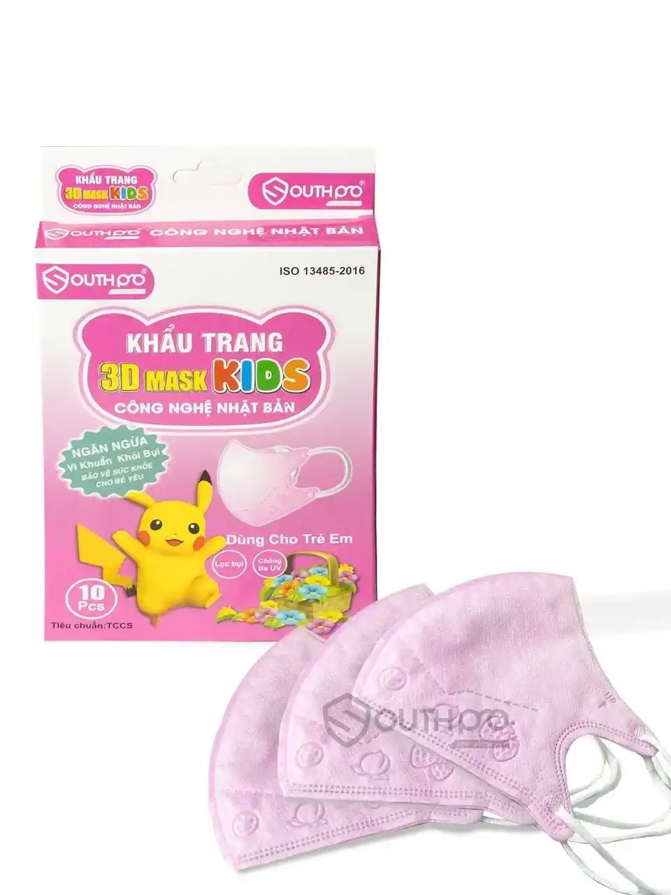 Khẩu trang cho bé 3D Mask Kids SouthPro (hồng) hộp 10 cái