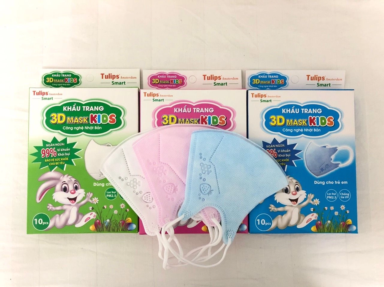Khẩu trang 3D mask Kids Tulips hộp 10 cái