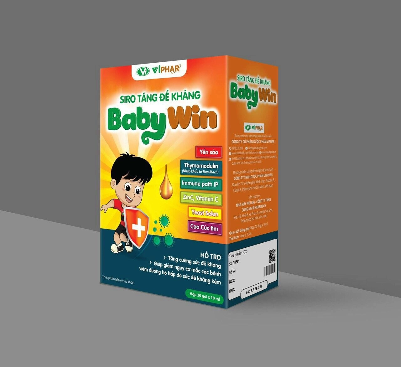 Siro tăng đề kháng Baby Win hộp 20 gói x 10ml