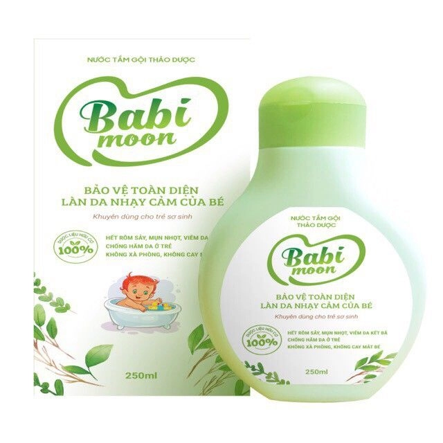 Nước tắm gội thảo dược Babi Moon hộp 1 chai 250ml