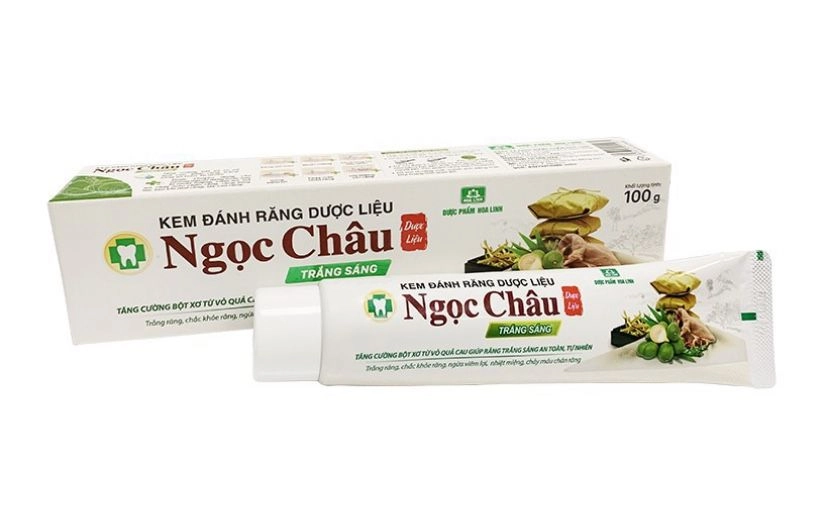 Kem đánh răng dược liệu Ngọc Châu Trắng Sáng hộp 1 tuýp 100g
