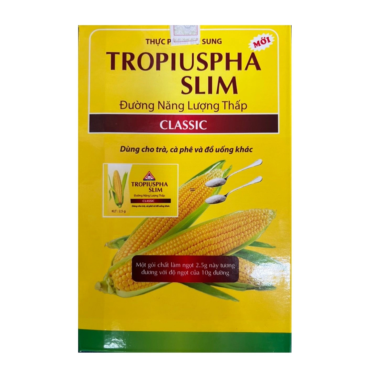Đường năng lượng thấp Tropiuspha Slim Low Calorie Sweetener Classic hộp 50 gói x 2.5g