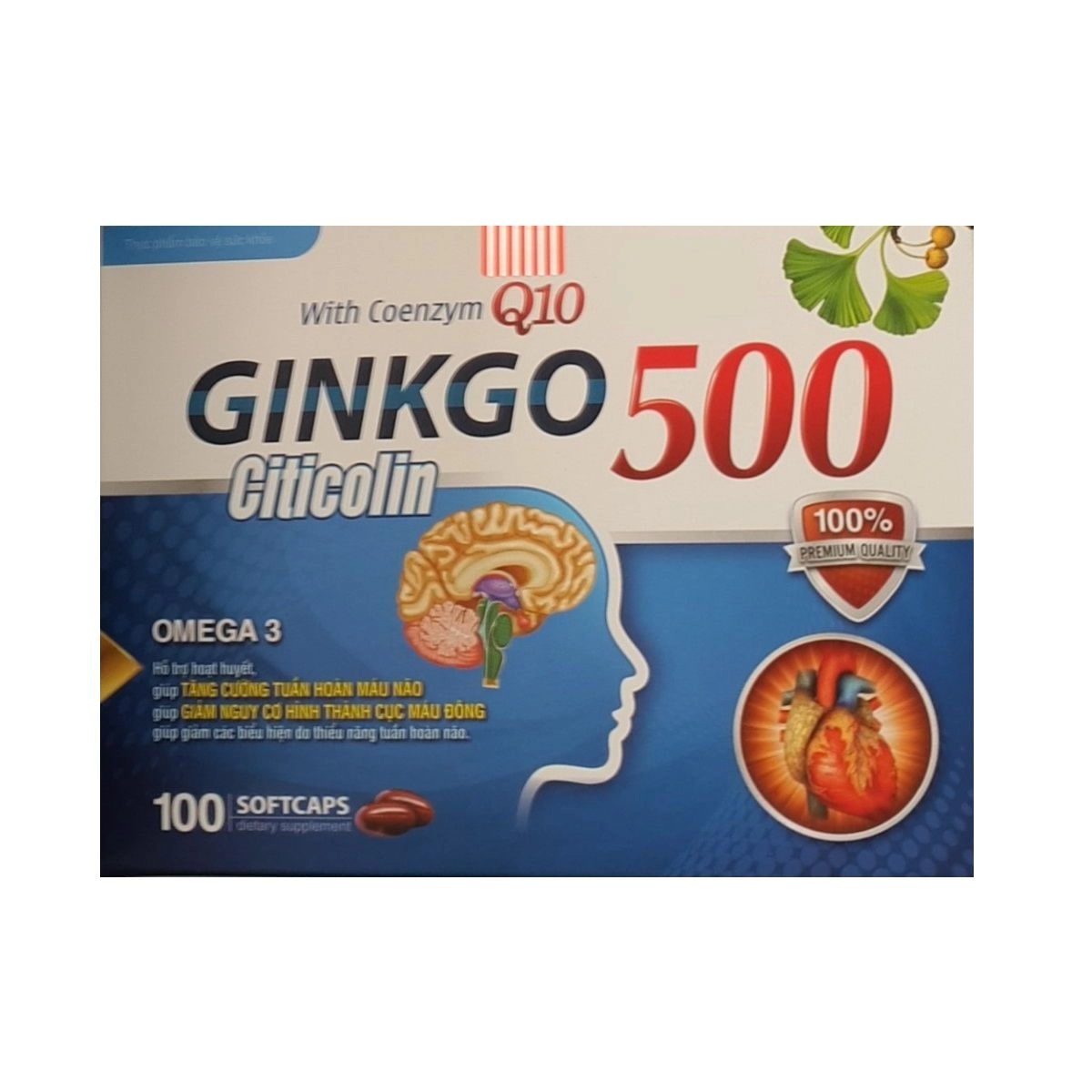 Tăng cường tuần hoàn máu não GINKGO 500 hộp 100 viên