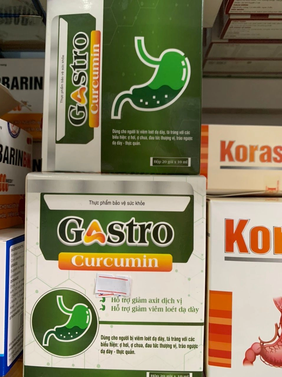 Hỗ trợ giảm acid dịch vị, giảm viêm loét dạ dày Gastro Curcumin hộp 20 gói x 10ml