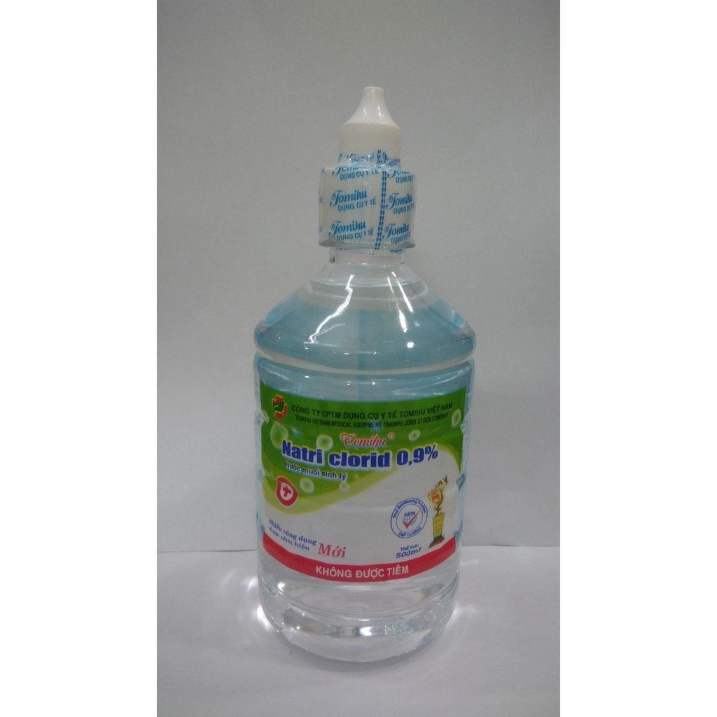 Nước muối sinh lý Natri Clorid 0,9% Tomihu chai 500ml