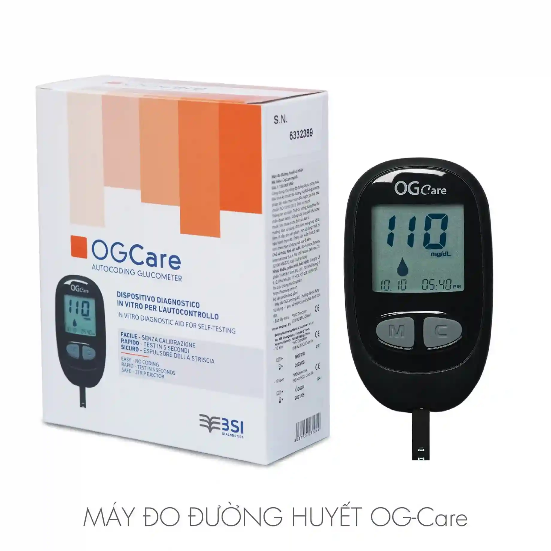 Máy đo đường huyết OGCare hộp 1 cái