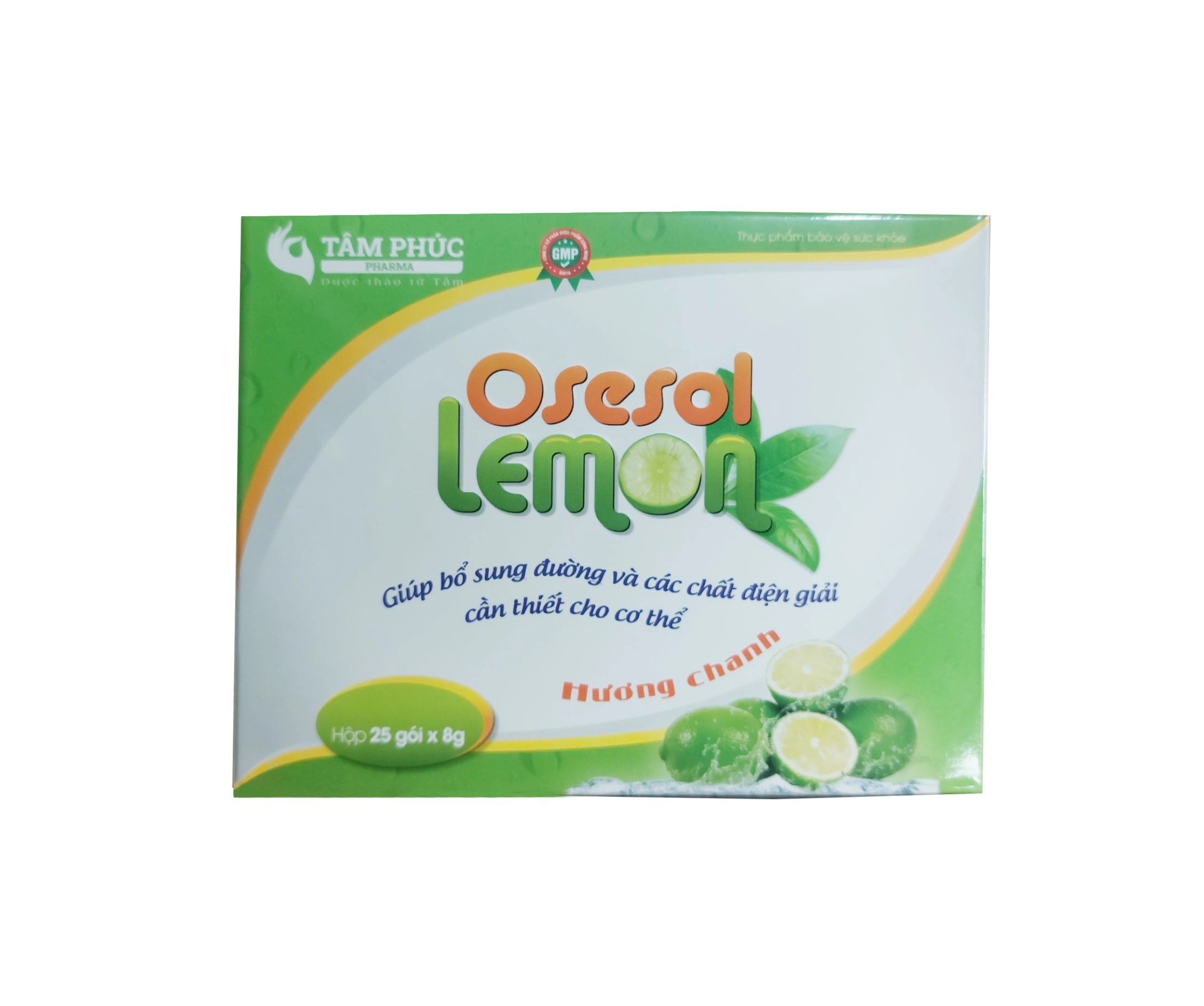 Bổ sung đường và điện giải Osesol Lemon Hương Chanh (Tâm Phúc) hộp 25 gói x 8g
