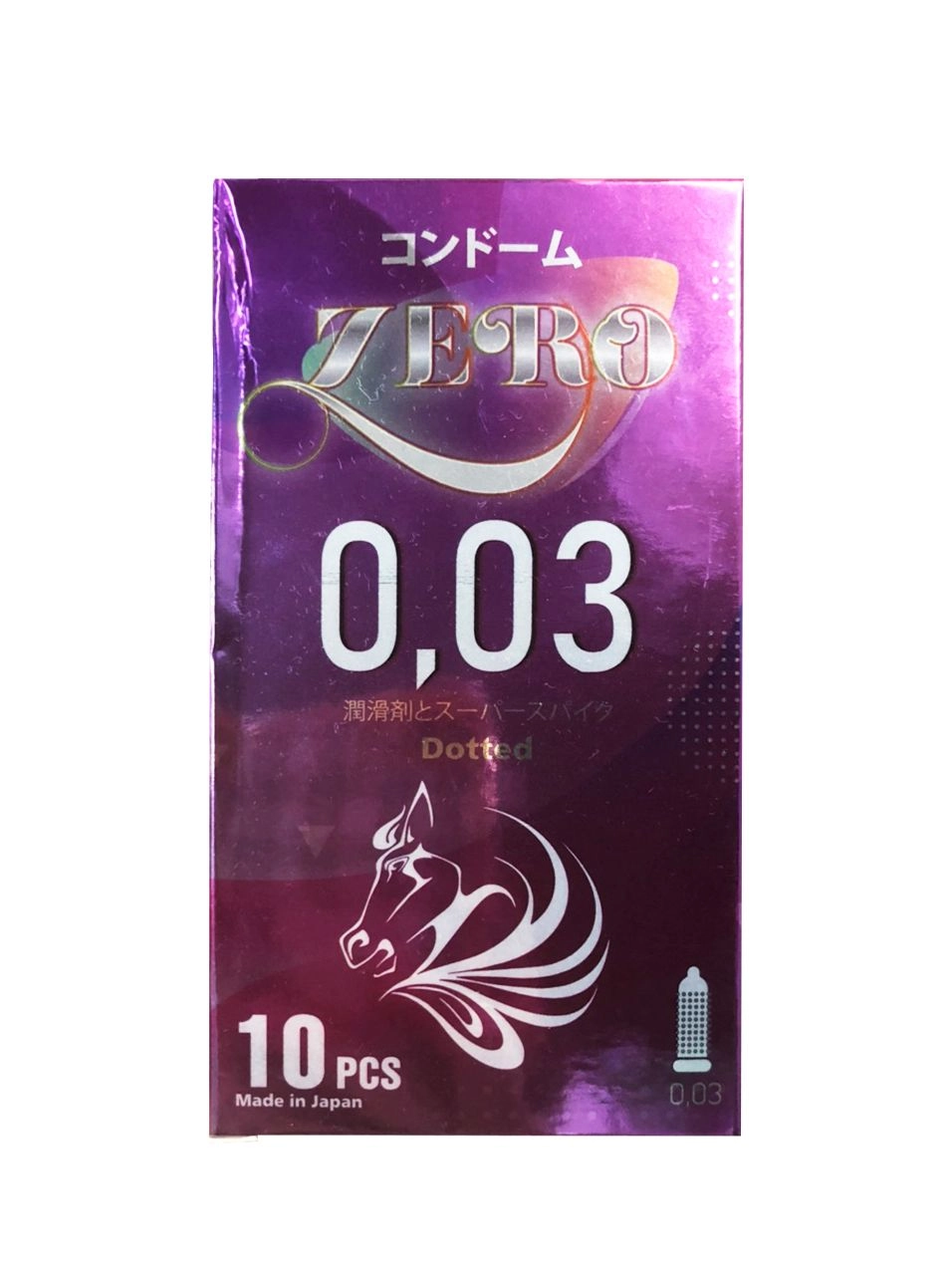 Bao cao su Zero 0.03 Dotted - Siêu mỏng, gân gai hộp 10 cái