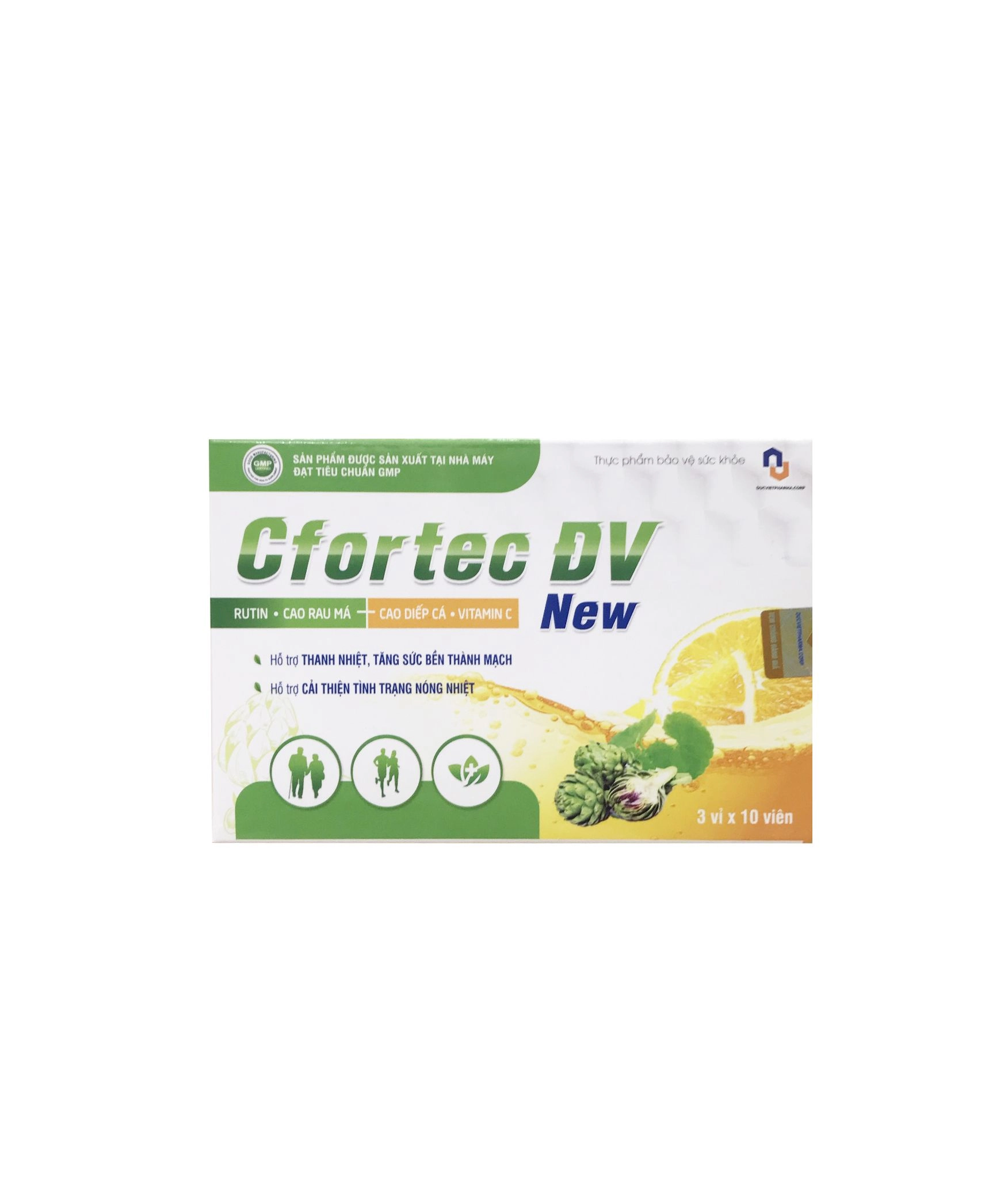 Thanh nhiệt, tăng sức bền thành mạch Cfortec ĐV New hộp 3 vỉ x 10 viên