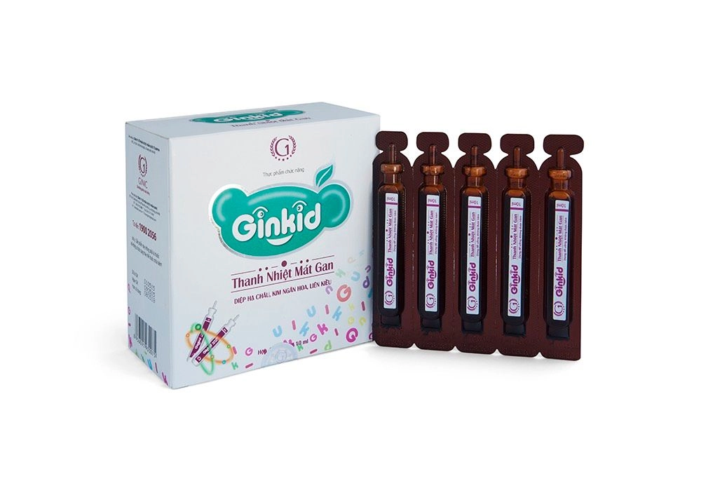 Siro Ginkid Thanh Nhiệt Mát Gan hộp 4 vỉ x 5 ống x 10ml