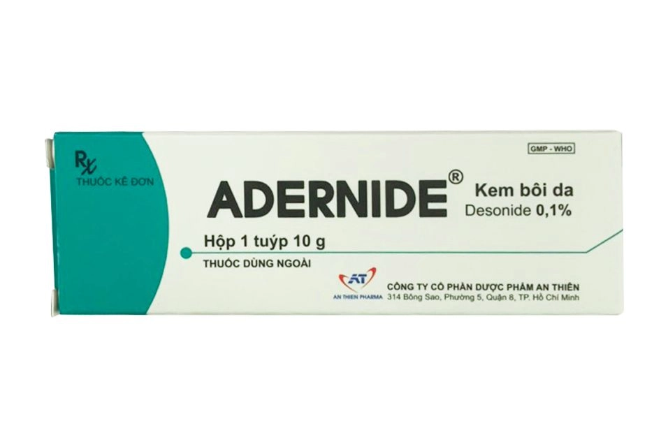 Kem bôi trị viêm da cơ địa ADERNIDE Desonide 0,1% hộp 1 tuýp 10g