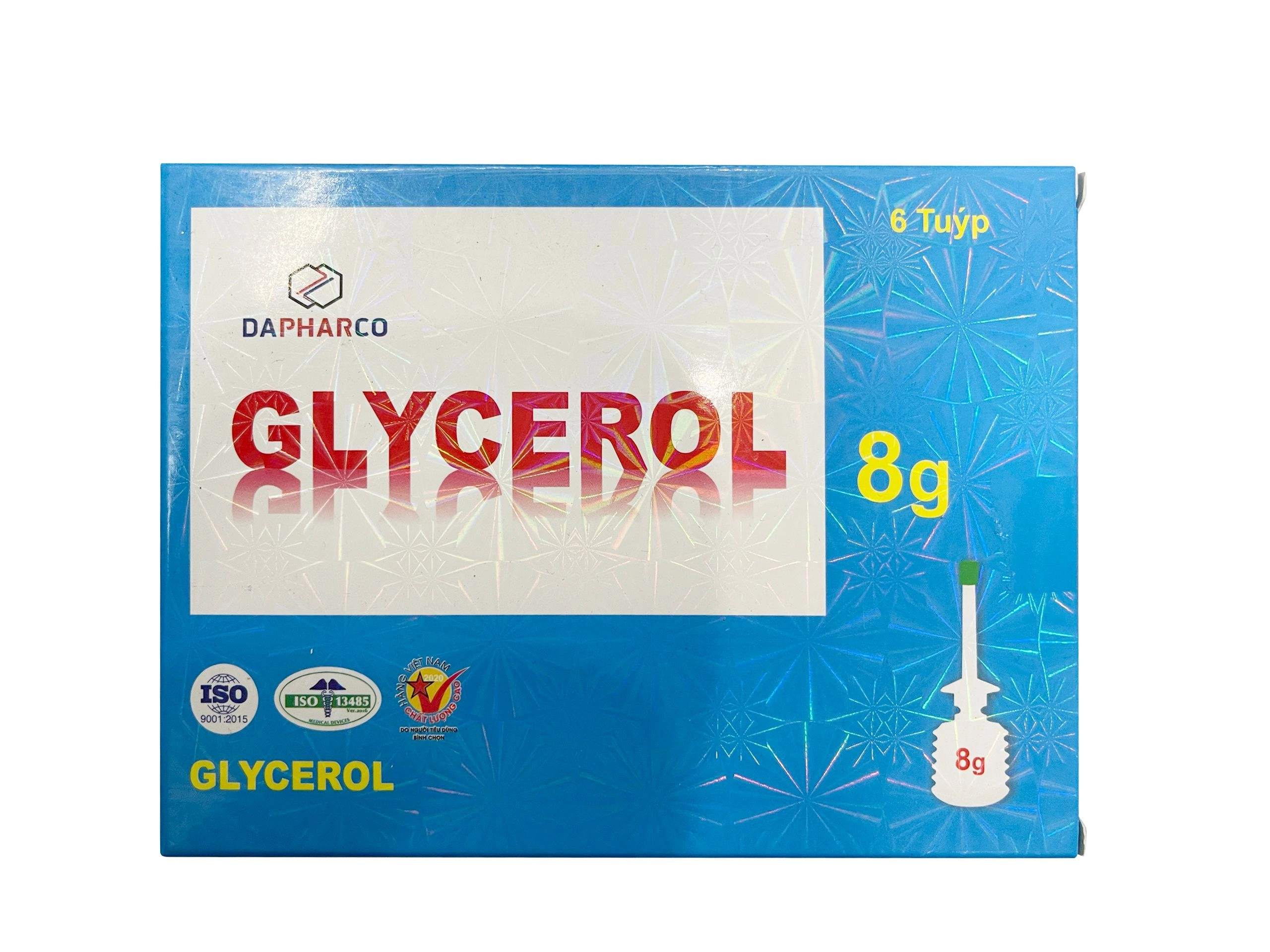 Bơm thụt trực tràng Glycerol 8g Dapharco hộp 6 tuýp