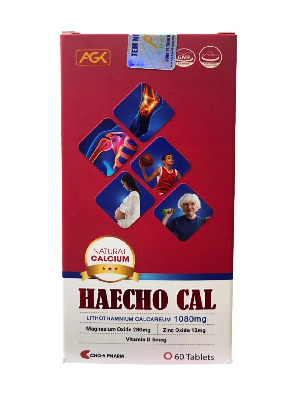 Viên uống bổ sung canxi từ tảo biển HAECHO CAL hộp 1 lọ 60 viên