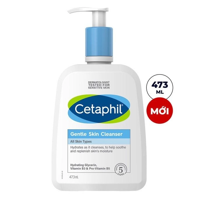 Sữa rửa mặt cho da nhạy cảm Cetaphil Gentle Skin Cleanser Dermatologist Tested For Sensitive Skin chai 473ml