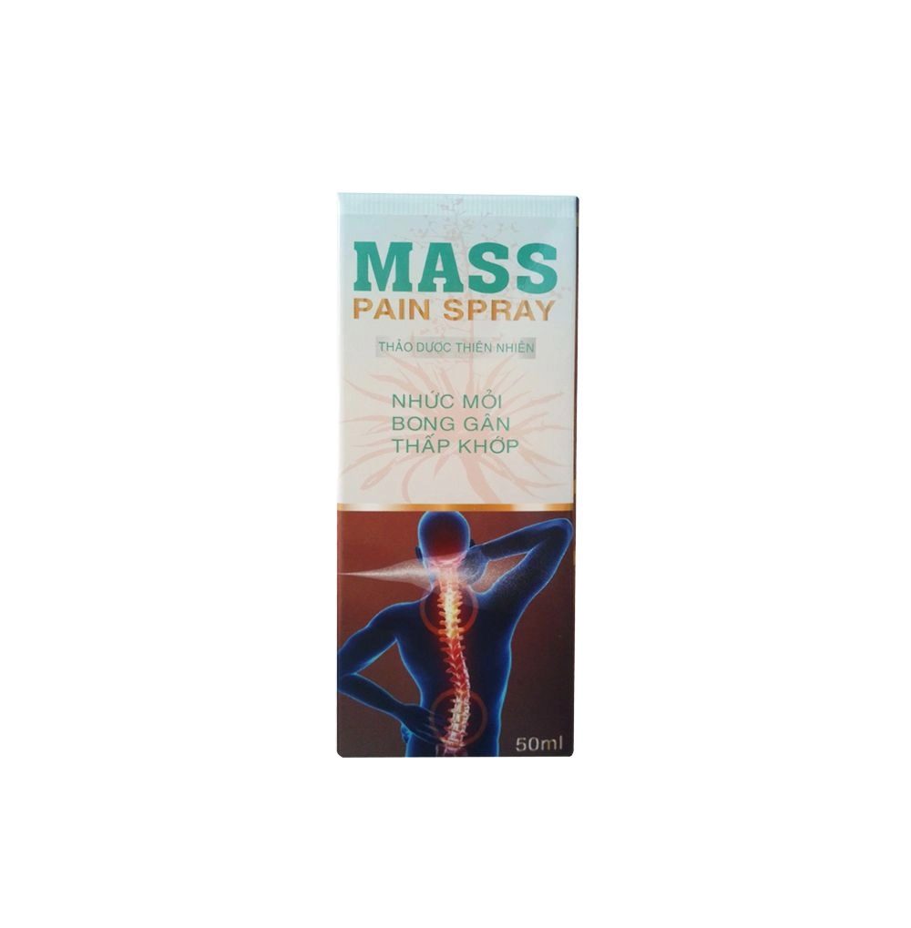 Xịt giảm nhức mỏi, bong gân, thấp khớp Mass Pain Spray hộp 1 chai 50ml