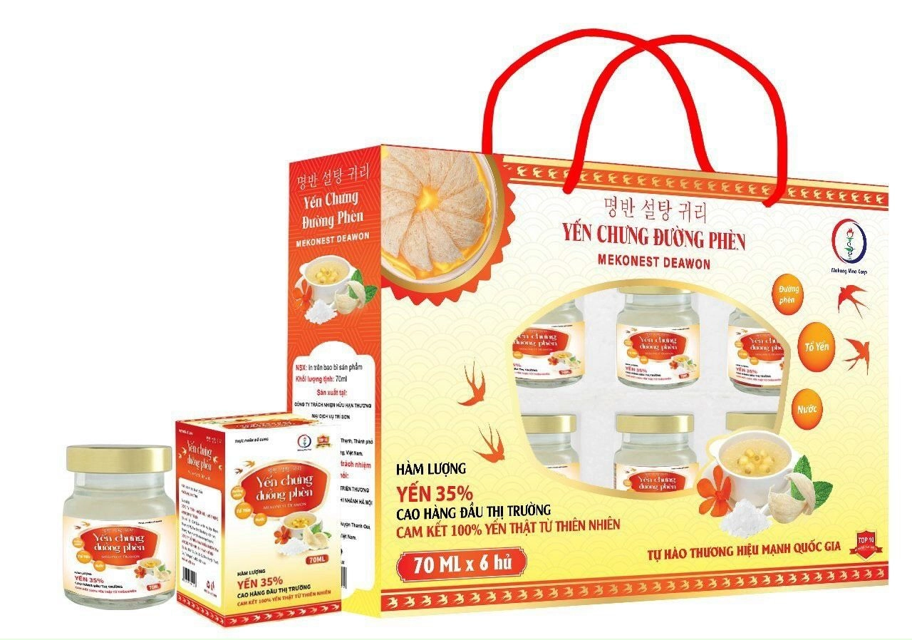 Thực phẩm bổ sung Yến Chưng Đường Phèn MekoNest Deawon (Yến 35%) hộp 6 hũ x 70ml