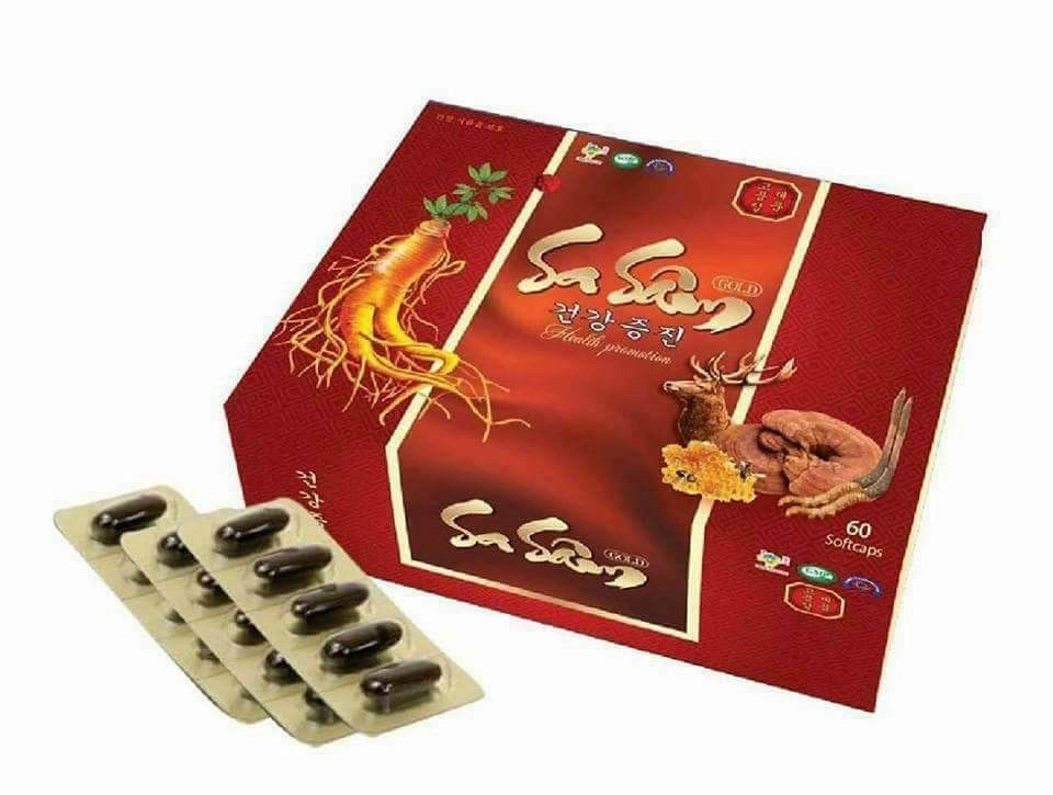 Hỗ trợ bồi bổ sức khỏe Sa Sâm GOLD hộp 12 vỉ x 5 viên nang mềm