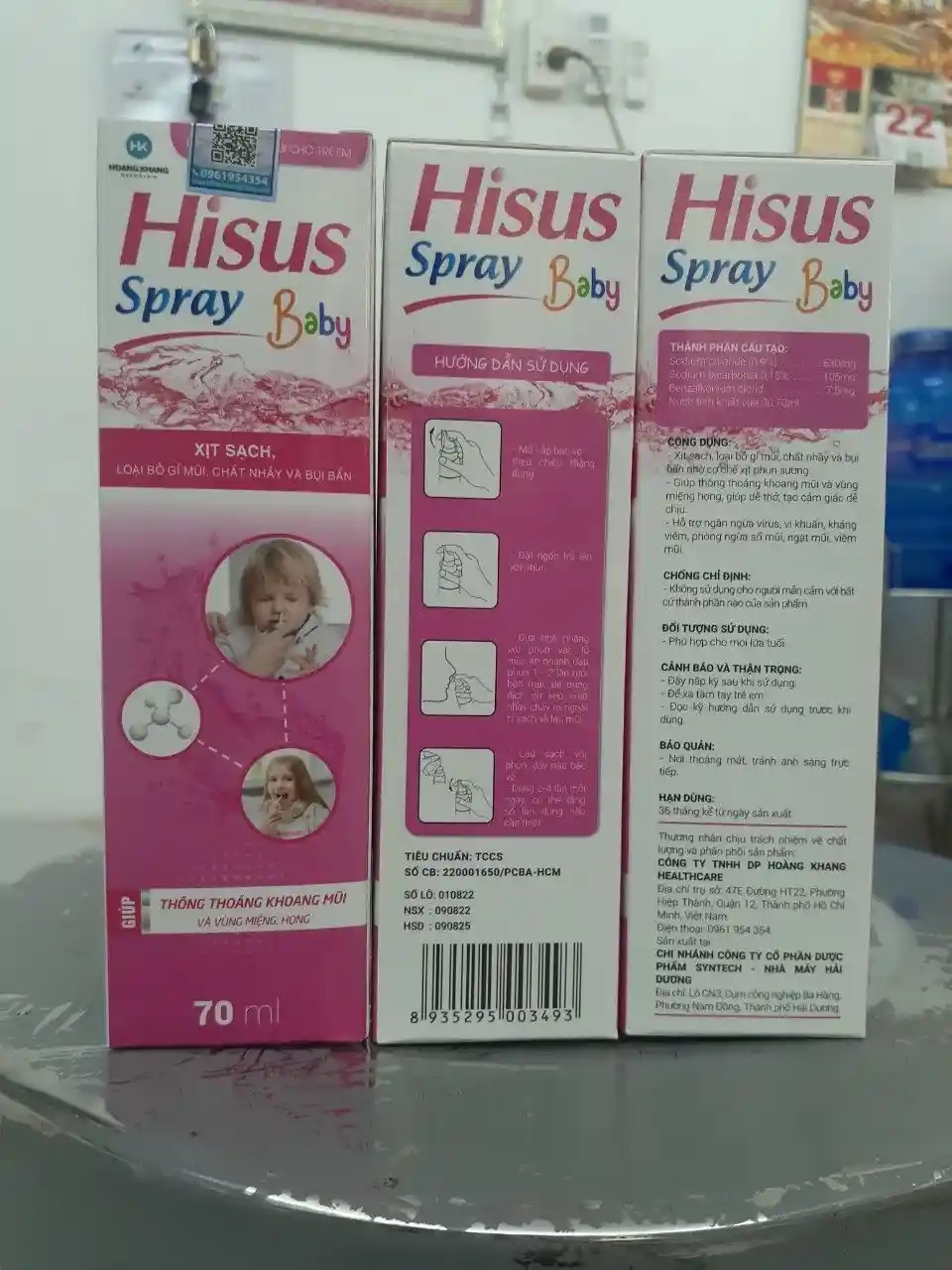 Dung dịch xịt mũi trẻ em Hisus Spray Baby hộp 1 chai 70ml