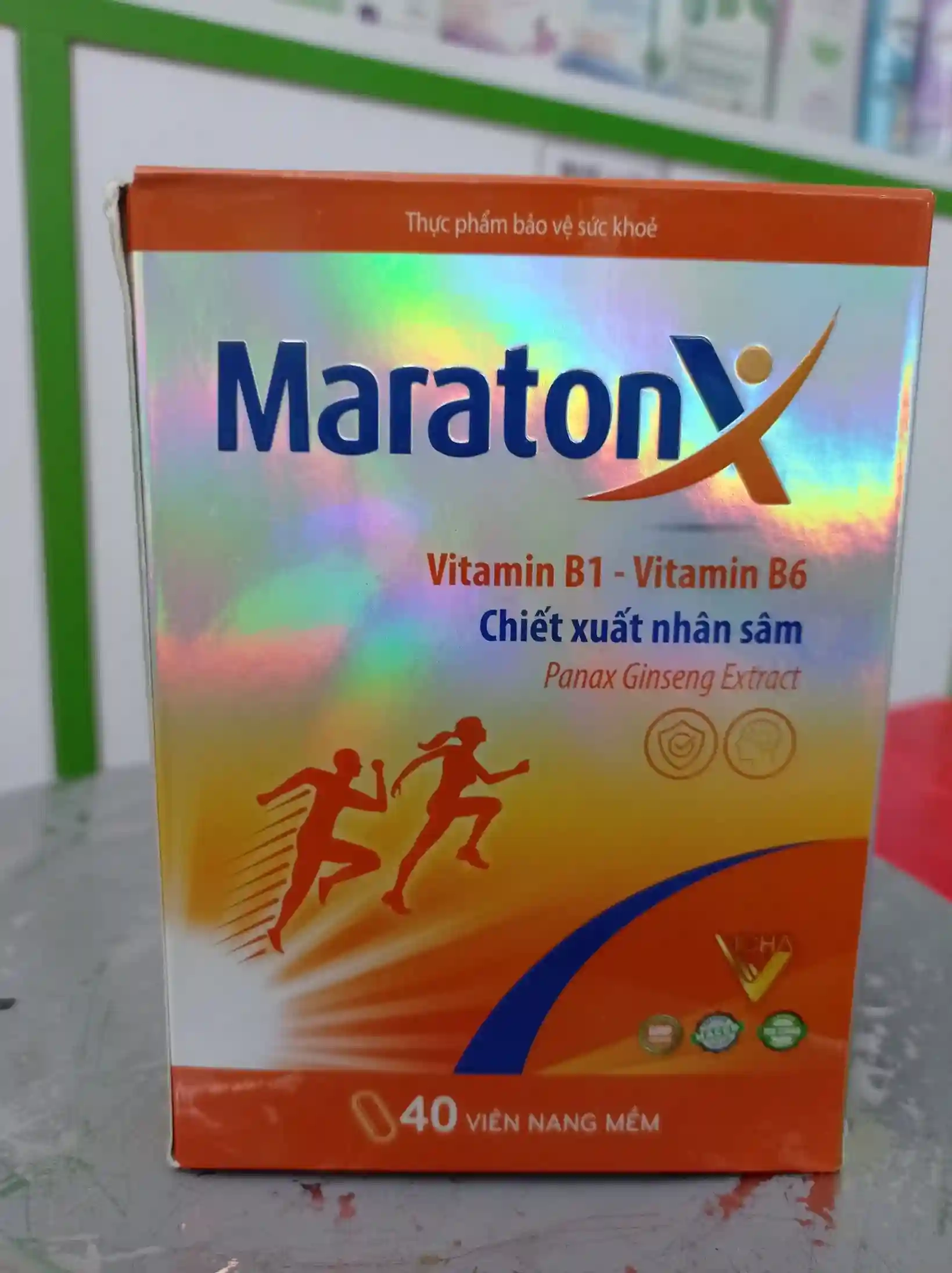 Bổ sung vitamin và nhân sâm MaratonX hộp 1 lọ 40 viên nang mềm