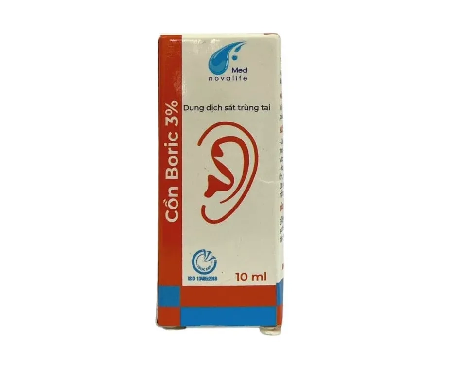 Dung dịch sát trùng tai Cồn Boric 3% Med Novalife chai 10ml