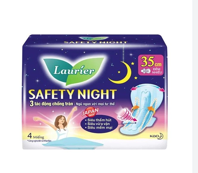 Băng vệ sinh ban đêm  Safety Night Laurier gói 4 miếng 35cm