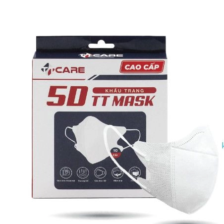 Khẩu trang 5D TTMASK Trắng hộp 10 cái