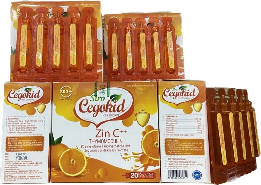 Siro tăng sức đề kháng Cegokid Zin C++ hộp 4 vỉ x 5 ống