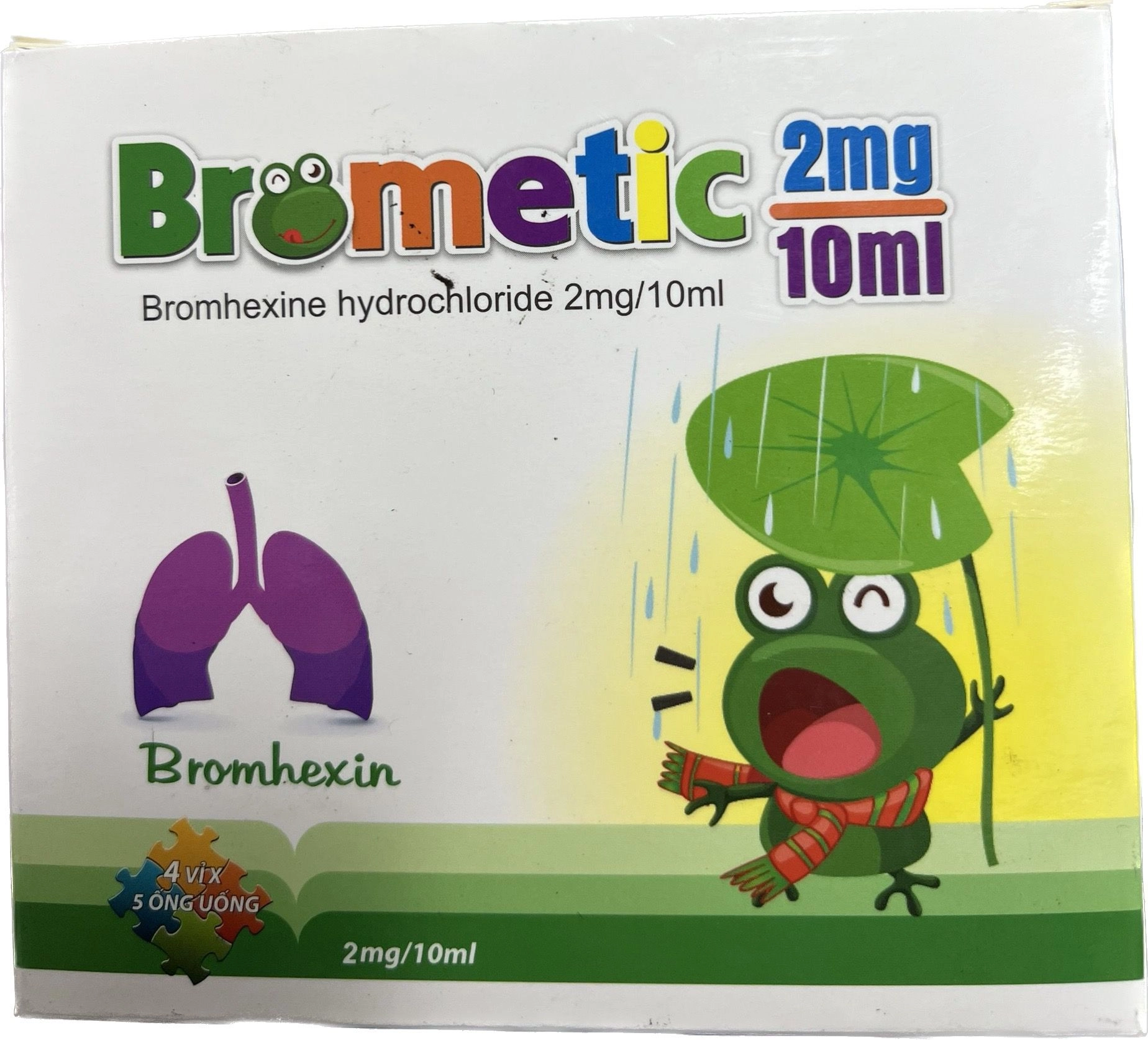 Thuốc loãng đờm Brometic 2mg/10ml hộp 4 vỉ x 5 ống