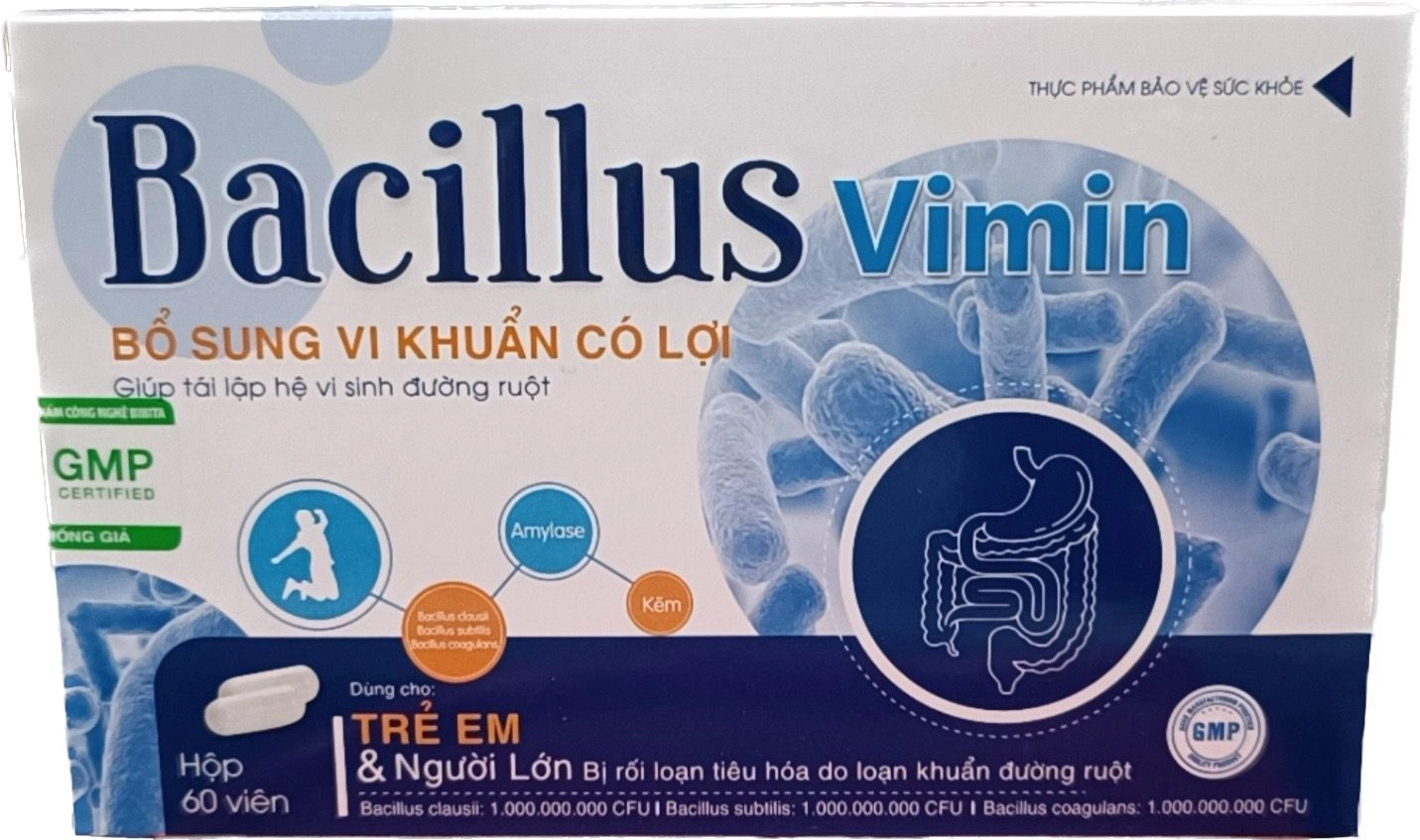 Bổ sung lợi khuẩn Bacillus Vimin hộp 60 viên