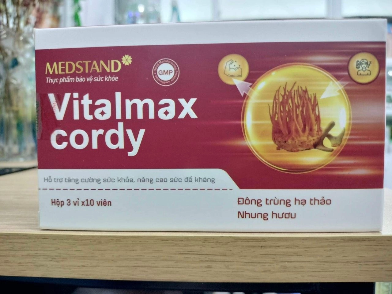 Viên uống Đông trùng hạ thảo Nhung hươu Vitalmax Cordy Medstand hộp 3 vỉ x 10 viên