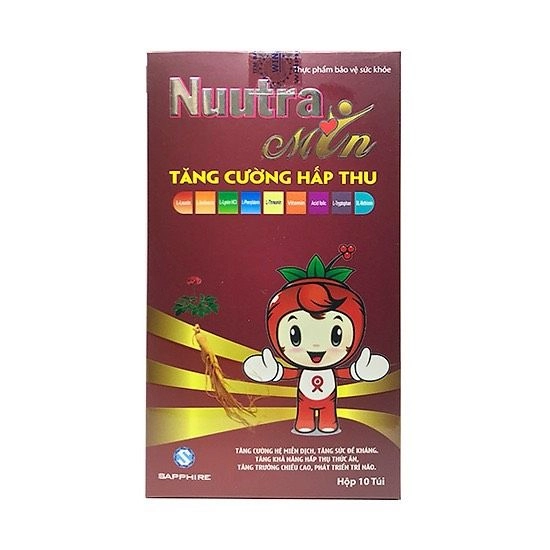 Hỗ trợ tăng cường hấp thu cho trẻ Nuutra Min Plus hộp 10 túi
