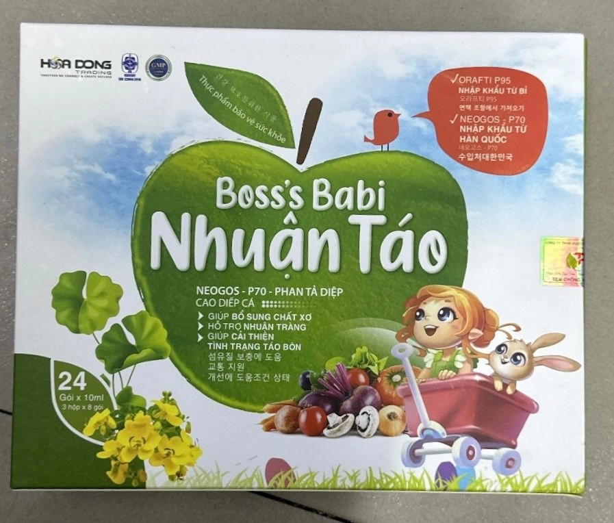 Bổ sung chất xơ, giúp nhuận tràng Boss's Babi Nhuận Táo Hoa Đông hộp 24 gói x 10ml