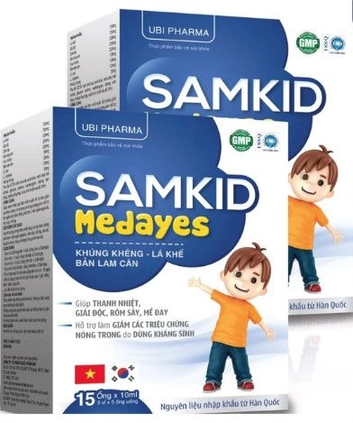 Hỗ trợ thanh nhiệt, giải độc SAMKID Medayes hộp 15 ống x 10 ml