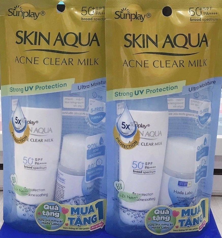 Kem chống nắng Sunplay SKIN AQUA ACNE CLEAR MILK chai 25g