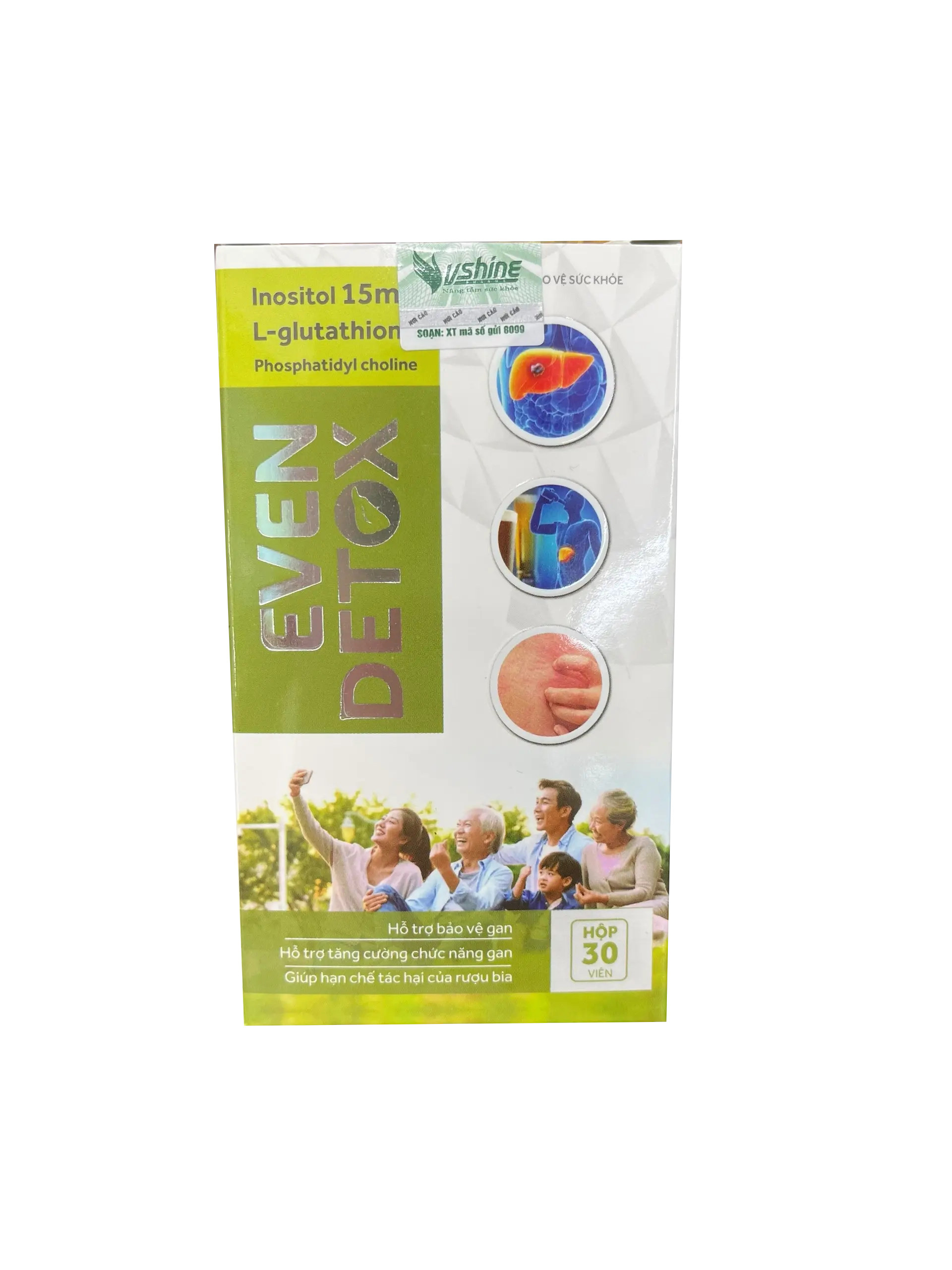 Viên uống bảo vệ gan và tăng cường chức năng gan EVEN DETOX Vshine hộp 1 lọ 30 viên