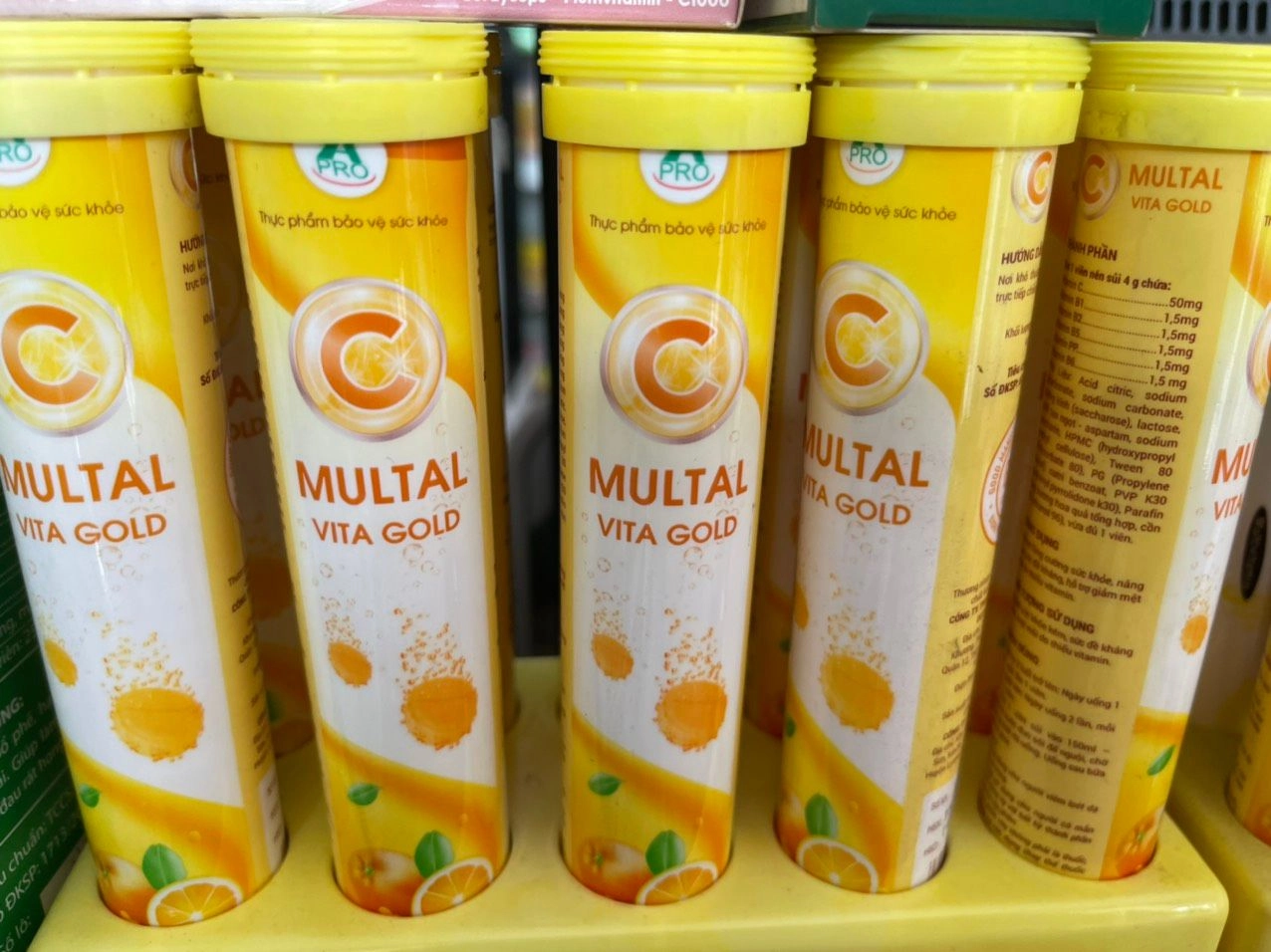 Viên sủi tăng cường sức khỏe MULTAL VITA GOLD tuýp 20 viên nén sủi