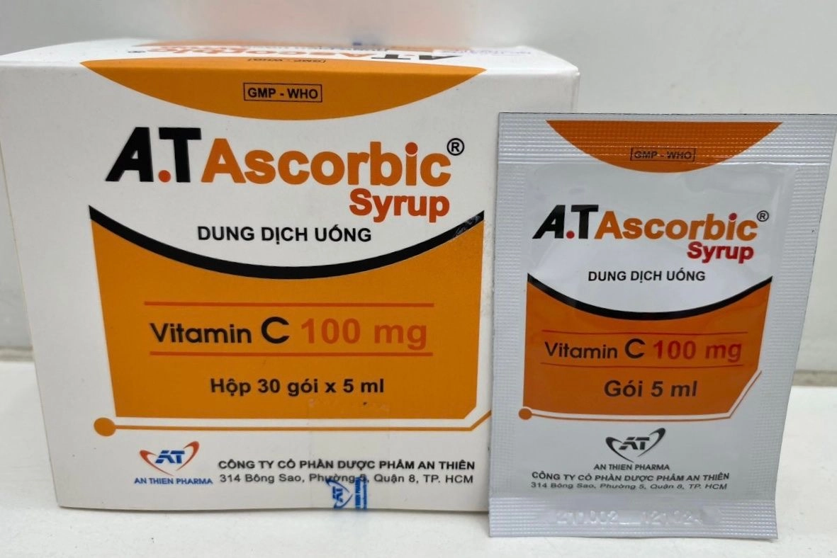 Dung dịch uống bổ sung vitamin C A.T Ascorbic hộp 30 gói x 5ml